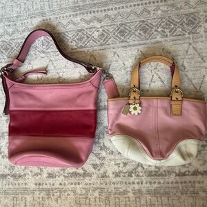 Coach Purse Bundle - Rugby Stripe and Pink Daisy